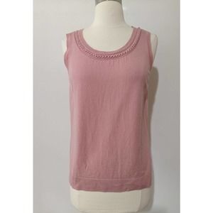 XL Womens Brooks Brothers Pink Saxxon Wool Sweater Shell Vest